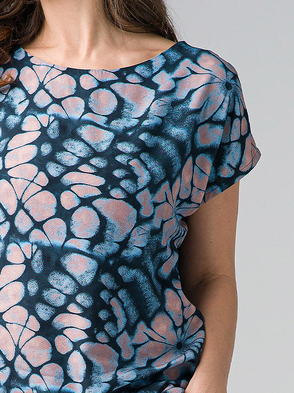 Lega Viscose Blouse Belinda Turquoise Floral Print