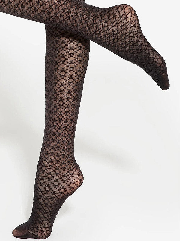 Gatta Patterned Tights Arabesca 01 40 Den Black