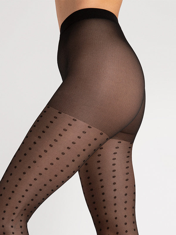Fiore Dotted Tights Charlize 15 Den Black