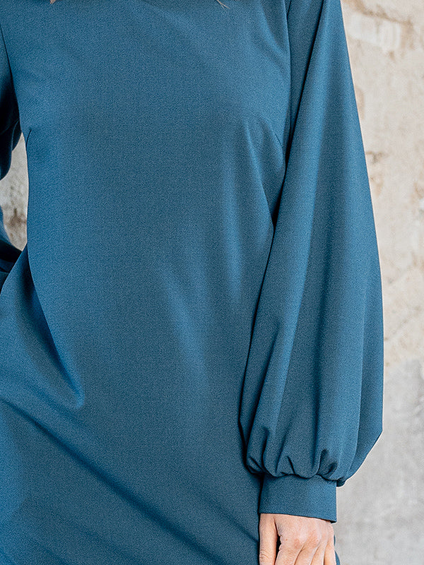 Lega Fancy Dress with Wide Sleeves Silvana Turquoise