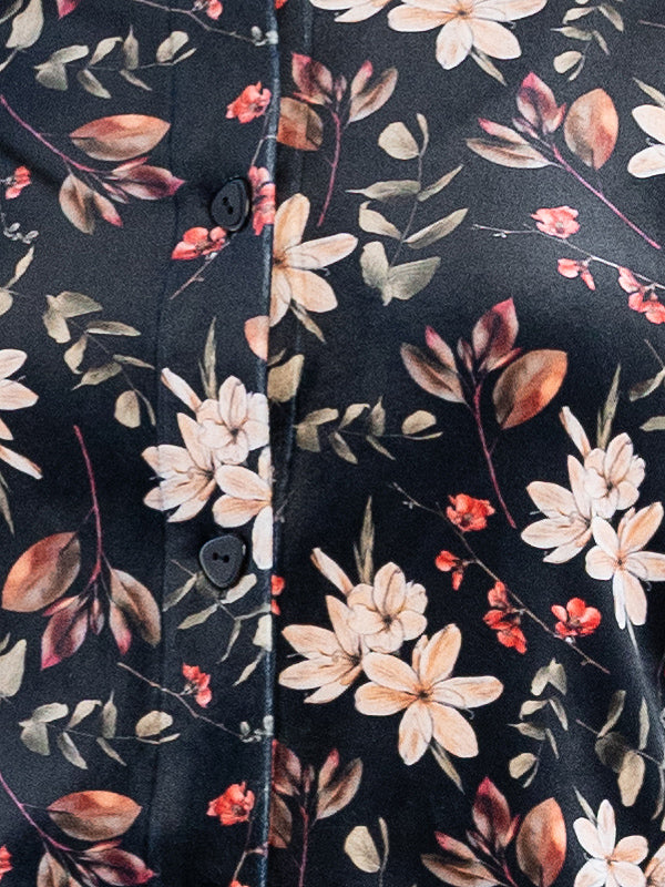 Lega велюровая блузка на пуговицах "Viki Black - Multicolor Flower Print Velour"