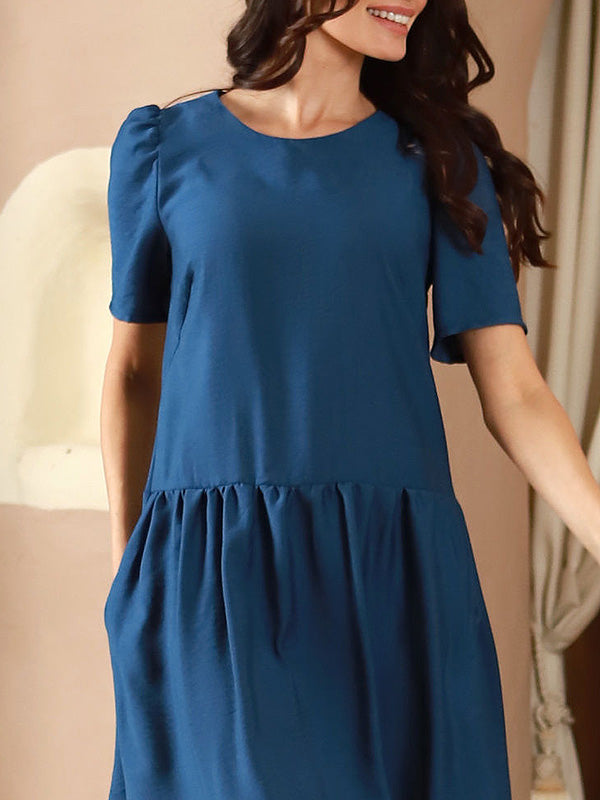 Lega Viscose Midi Dress Trudy Blue