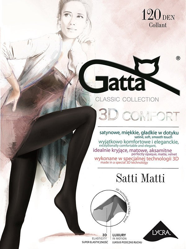 Gatta 3D Glossy Tights Satti Matti 120 Den Black