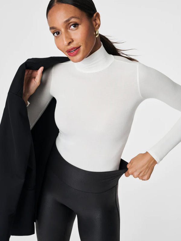 Spanx Faux Leather Shaping Leggings Ready To Wow Black
