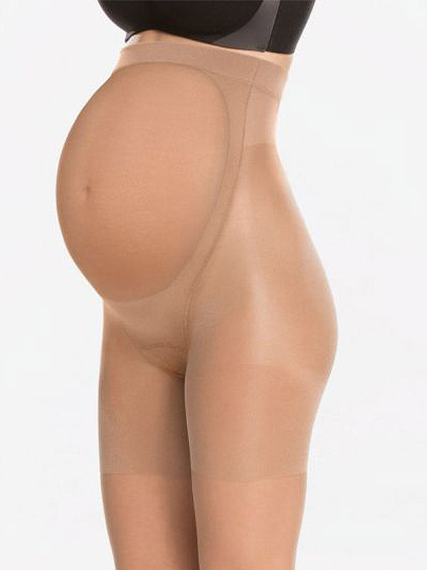 Spanx Smoothing Maternity Tights Mama Mid-Thigh Sheer 20 Den Nude