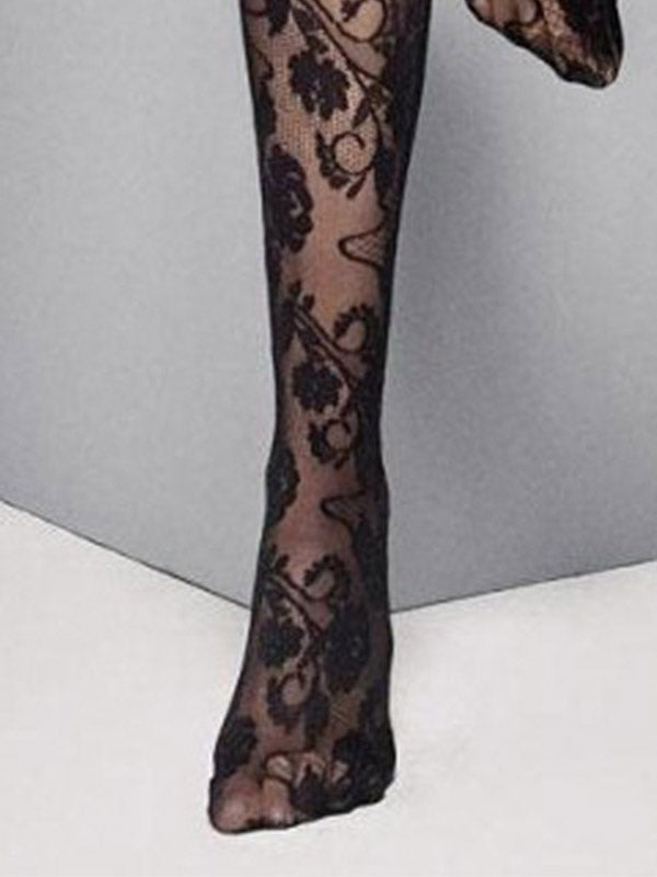 Veneziana Patterned Tights Fiori 20 Den Black