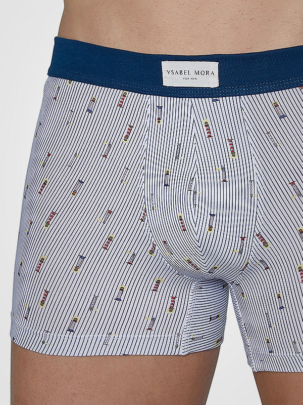 Ysabel Mora комплект из 2-х мужских хлопковых боксеров "Jofry Navy - White - Red"