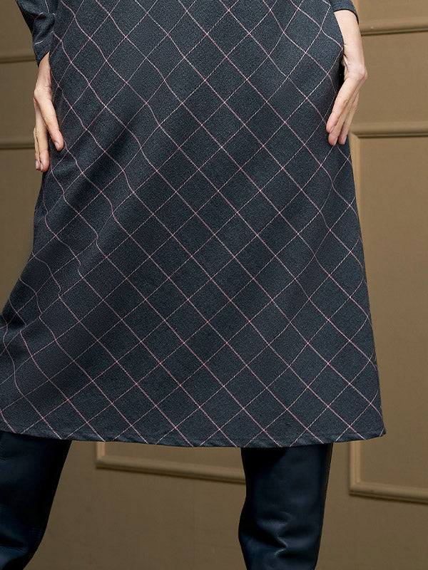 Lega Midi Dress Rosita Grey - Pink Tweed