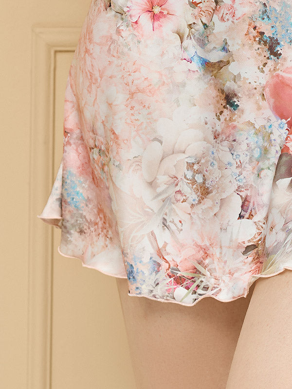 Lega атласная ночная сорочка "Agnese Light Pink Flower Print"