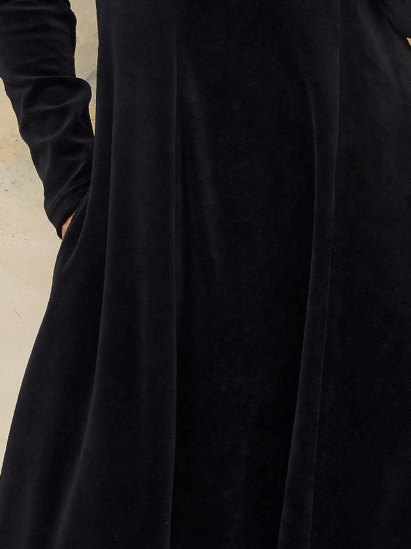 Lega хлопковое платье миди с капюшоном "Cameron Black Velour"