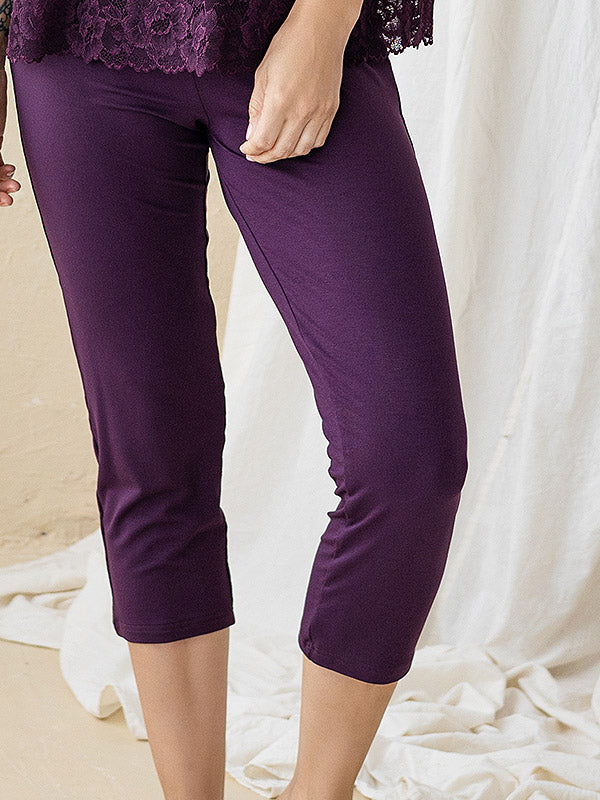 Lega Viscose Pajamas With Lace Jovana Wine