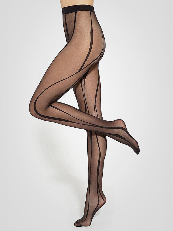 Gatta Patterned Tights Modern 04 40 Den Black