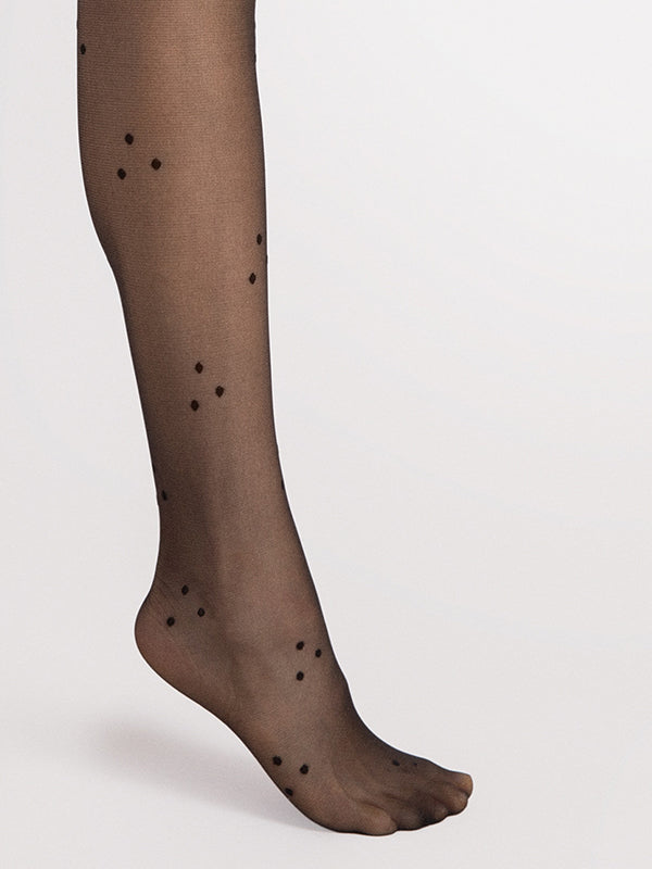 Fiore Patterned Tights Charlene 15 Den Black