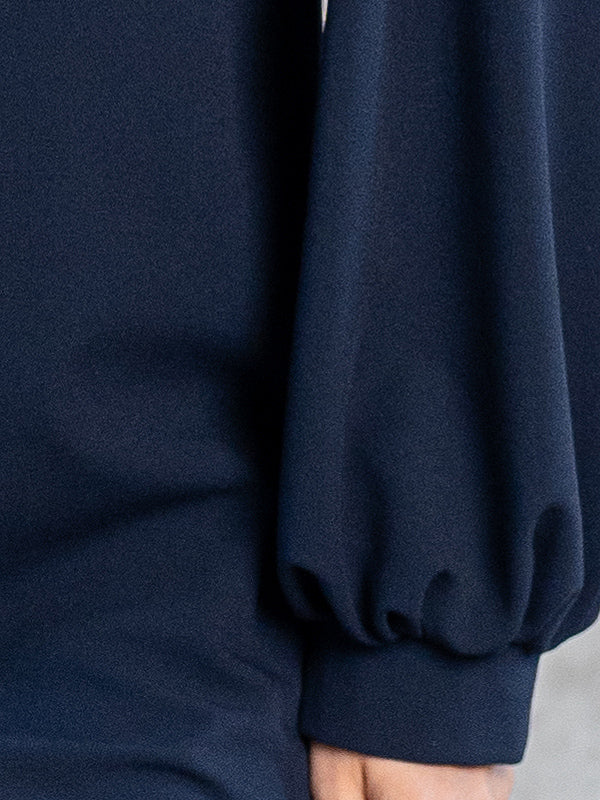 Lega Fancy Dress with Wide Sleeves Silvana Navy