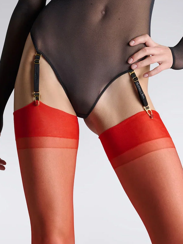Maison Close роскошные чулки "Les Coquetteries 15 Den Red"