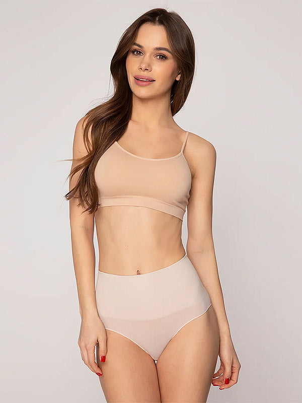 Gatta Бесшовные трусики с высокой талией из микрофибры "Sensual Skin Correct Nude"