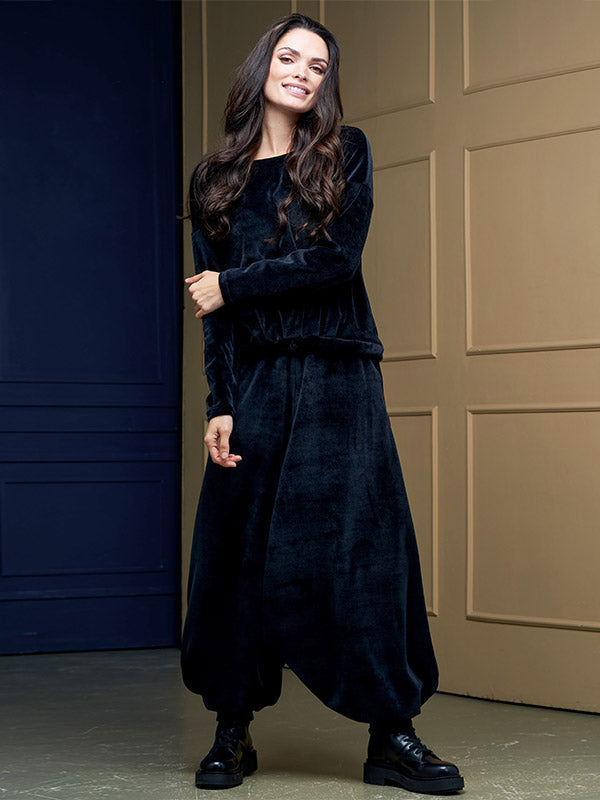 Lega свободная блуза из хлопка "Milina Black Velour"