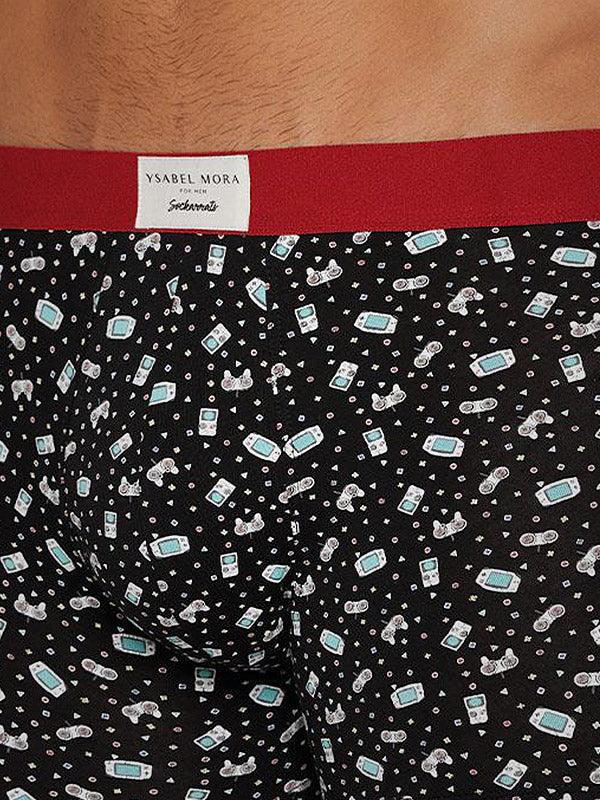 Ysabel Mora 2-Pack Men's Cotton Boxer Briefs Gaming Black - Multicolor