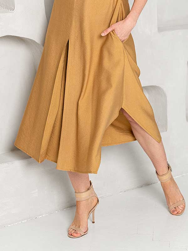 Lega Viscose Midi Dress Taylor Honey