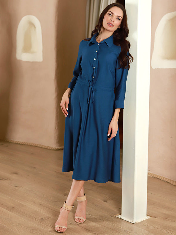Lega Viscose Shirt Dress Lodeta Blue