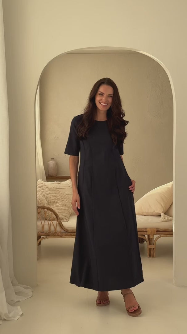 Įkelti vaizdo įrašą: elegantiška lininė suknelė